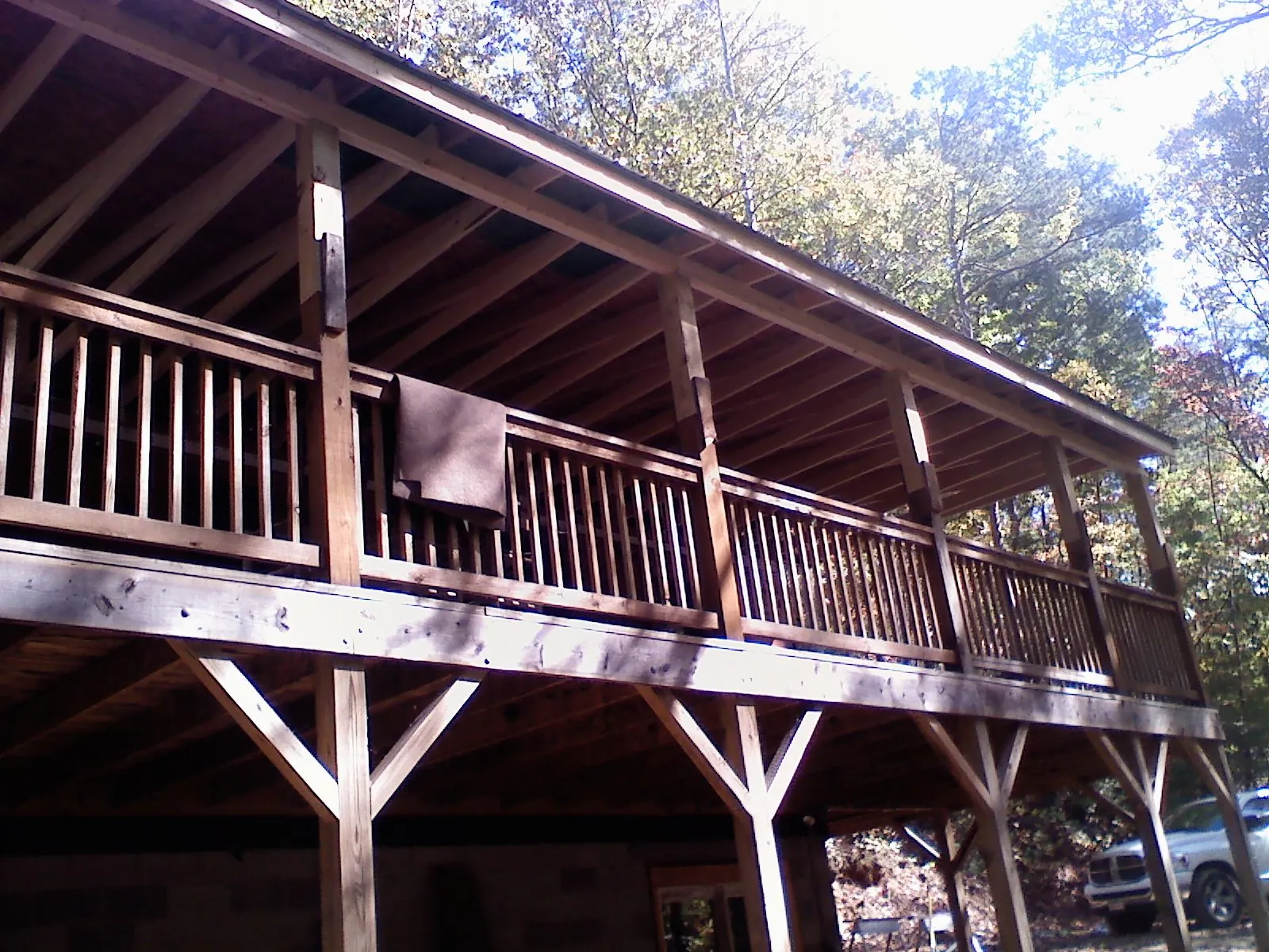 Timber framing under a new elevated porch and deck — Roof Leak Repair in Waycross by Roofing Brothers
